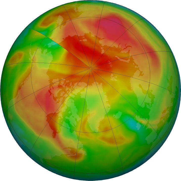 Arctic ozone map for 29 April 2019